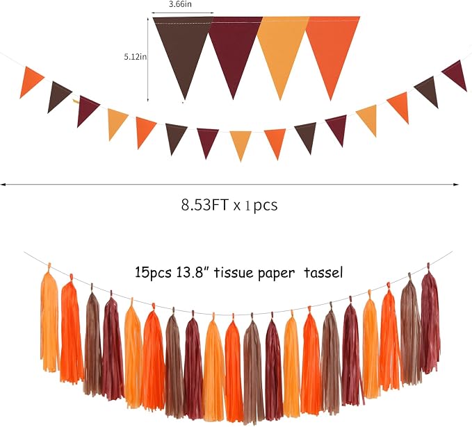 Boho Baby-Shower Burgundy-Brown Orange Party-Decorations - Image 2
