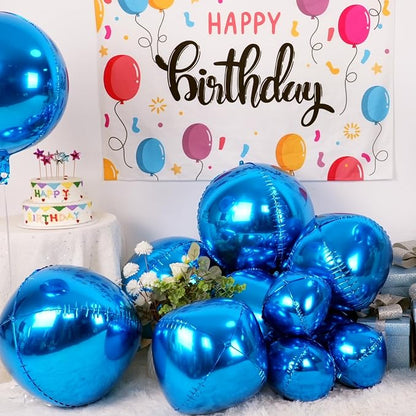 12Pcs Dark Blue Round Foil Balloons, Metallic Blue Foil Balloon - Image 3