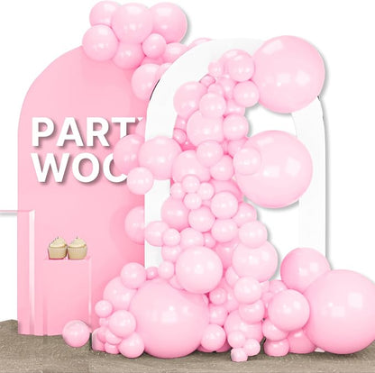 PartyWoo Baby Pink Balloons 155pcs Pastel Pale Light Pink Color | 18 12 10 5 by PartyWoo