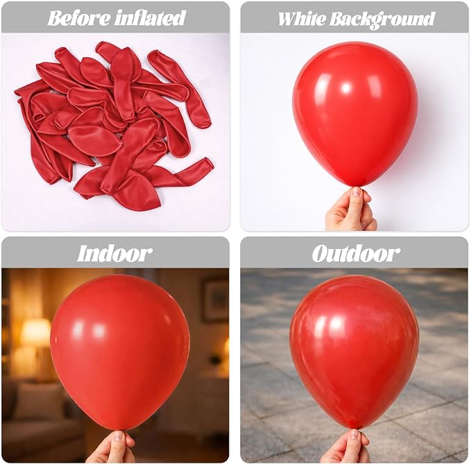 Voircoloria 66pcs Red Latex Party Balloons, 12inch | - Image 3
