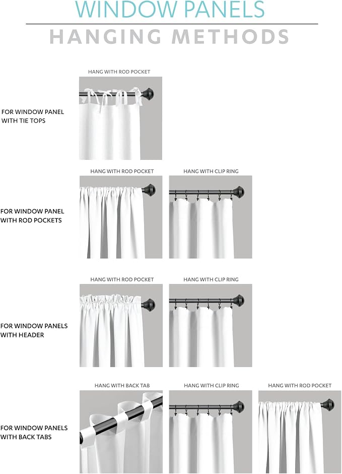Lush Decor Reyna Ruffle Window Curtain Panel Set, Light Blue - Image 8