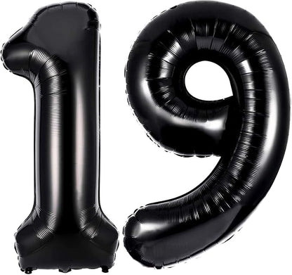 40 Inch Black 19 Balloons Giant Number 19 Balloons Black 19 Birthday Balloons by LHOAVWE