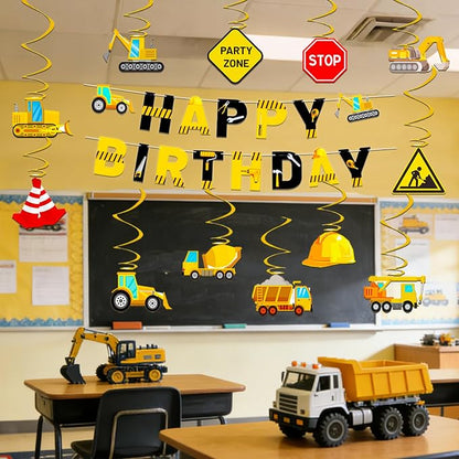 Construction Birthday Decorations, Construction Birthday Banners Hanging Swirls - Image 5