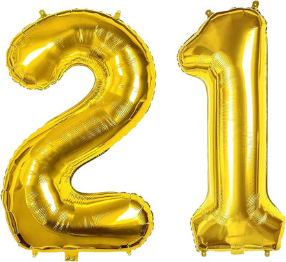 40 Inch Number Balloons 12/21 Gold Big Giant Jumbo Number Foil Mylar Balloons by xiangsushijie