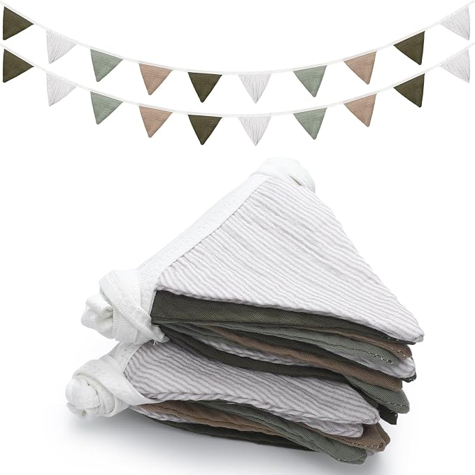 Oudain 2 Pcs Pennant Banner Flags Nursery Garland Triangle Bunting Flags by Oudain