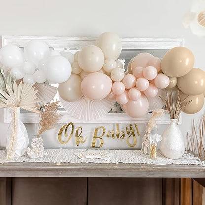 Neutral Balloons Arch Kit, Cream Peach Boho Balloons Garland - Image 4
