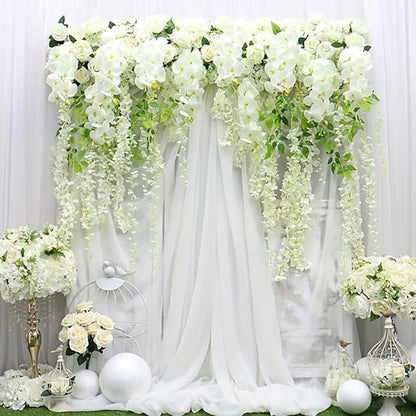 Artificial Wisteria Hanging Flowers Fake Wisteria Flower Garland Silk Vines - Image 6