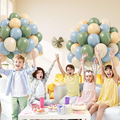 60pcs 12inch Sage Green Dusty Blue Balloons - Image 5