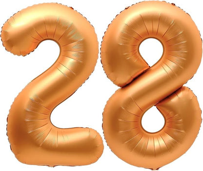 28 Balloon Number, 40 Inch Orange Foil Balloons Giant Jumbo Helium Number 28 or by VHUWE