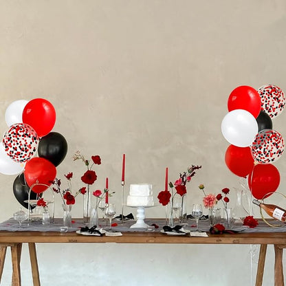 68Pcs Red Black White Latex Balloons 12 Inch - Image 5