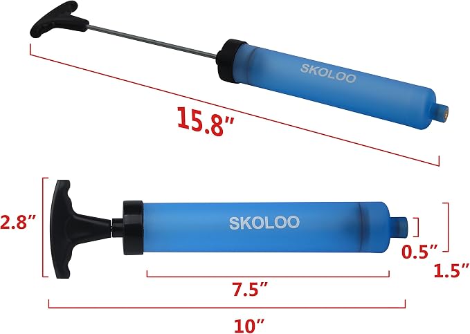 SKOLOO 10" Portable Hand Air Ball Pump Inflator Kit - Image 7