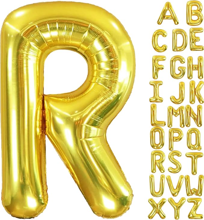 40 Inch Letter Foil Balloons Gold by Aeniaza