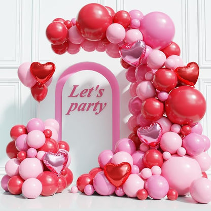 Red and Pink Valentine's Day Balloons Arch Kit Garland by NOTHOME