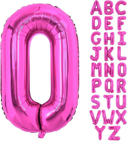 Hot Pink Letter O Balloons, O Letter Balloon 40 Inch Foil O Balloon | Hot Pink by BBPOOL