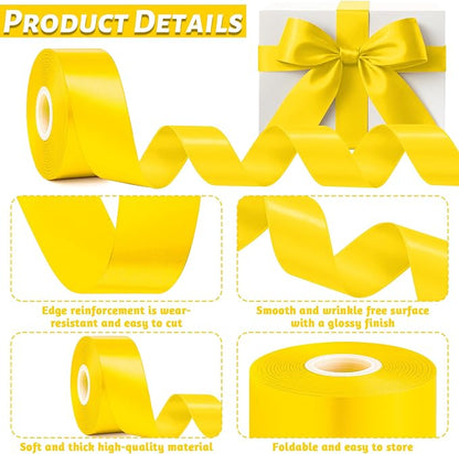 30Yards 1 1/2In Yellow Ribbon for Gift Wrapping Birthday Christmas Party | - Image 3