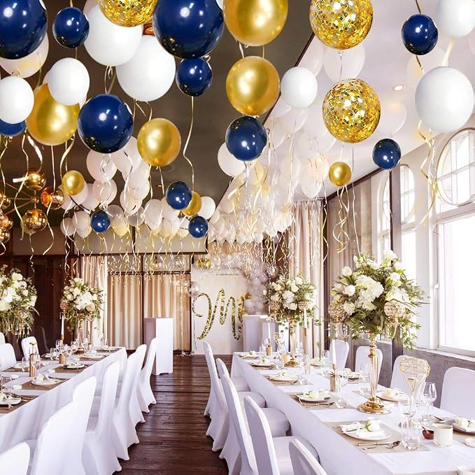 YMSZ Navy Blue Gold Balloons Garland Kit - Image 6