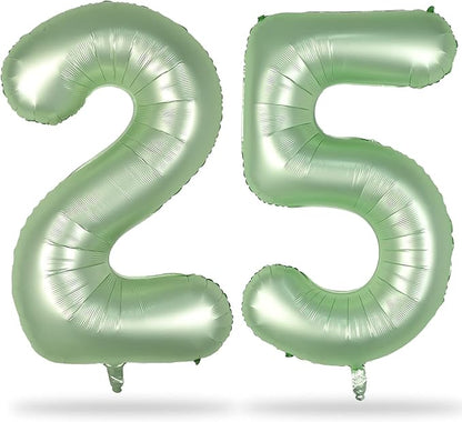 25th Birthday Balloons Sage Green by Lingqiang