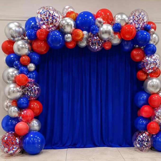 Red Blue Silver Balloons, Royal Silver Balloons Confetti Balloon - Image 4