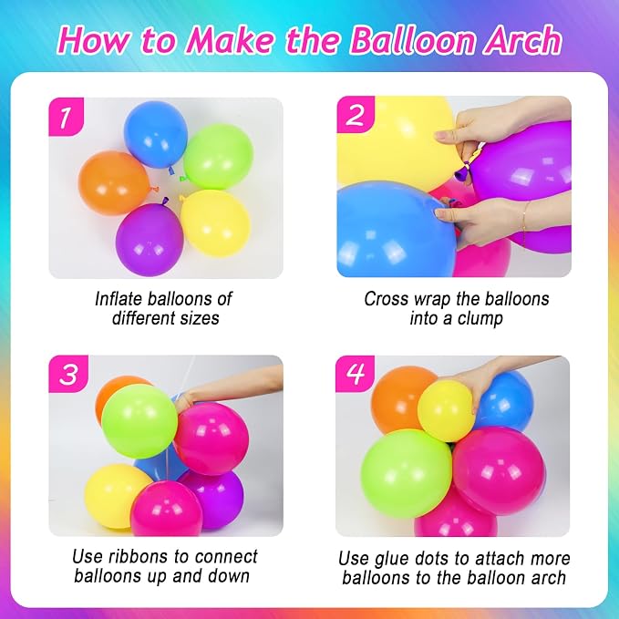 131pcs Neon Balloon Arch Kit - Image 3