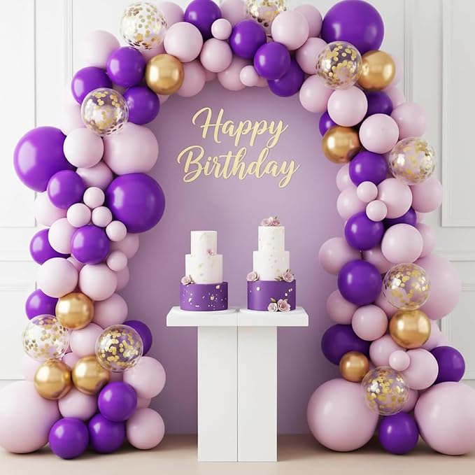 RUBFAC Dark Purple Balloons Arch Kit Different Sizes - Image 6