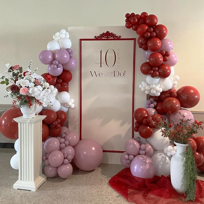 135pcs Ruby Red Balloon Arch Kit Different Sizes of 18 12 10 5 Inch off Red - Image 4