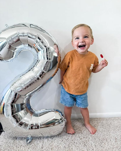 13 Balloon - Silver Birthday Number Balloons, 40 Inch Decorations Men Women | - Image 2