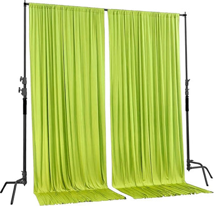 AK TRADING CO. 10 feet x 10 feet Light Green Polyester Backdrop Drapes Curtains - Image 3