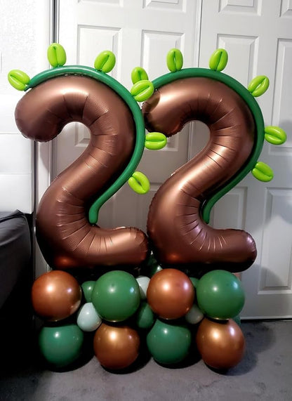 Number Balloons 40 Inch Coffee 2 Balloon - Image 4