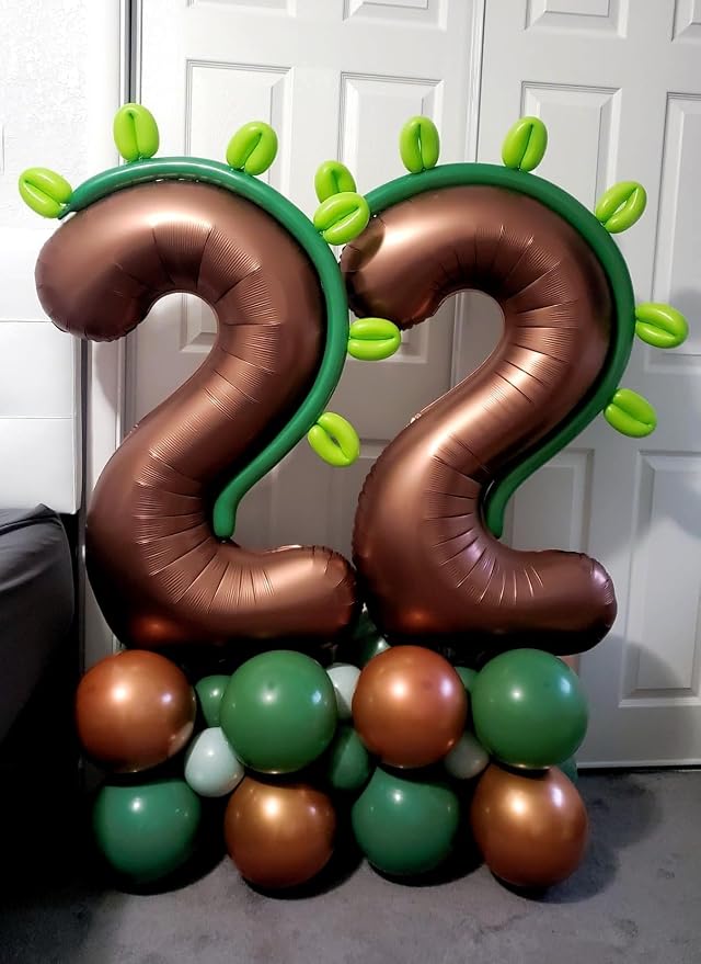 40 Inch Number 7 Balloon, Coffee Brown Birthday Decorations - Image 3