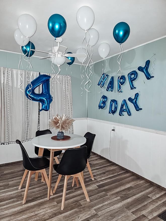 9 Balloon - Metallic Blue Birthday Number Balloons, 40 Inch Decorations | - Image 9