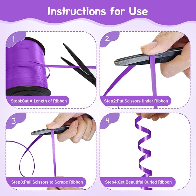 500 Yards Curling Ribbon，Purple Balloon String Ribbon，for Gift Wrapping，Party - Image 3