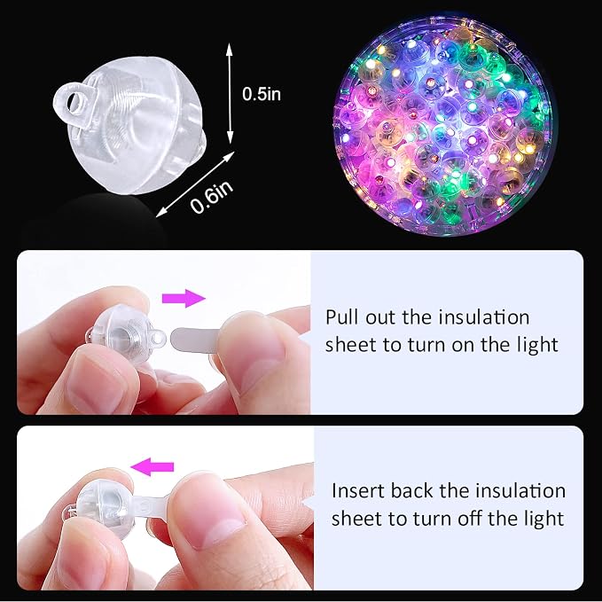 ZGWJ 200PCs Mix-Color Balloon Lights Mini, Battery Powered, Long Standby Time - Image 3