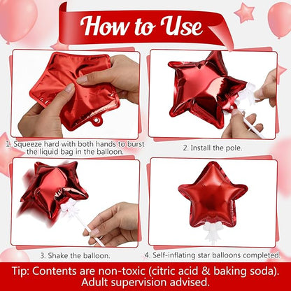 60 Pcs Mini Star Self Inflatable Balloons Bulk - Image 2