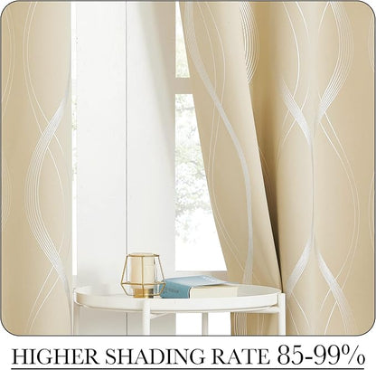 NICETOWN Kitchen Blackout Curtain Panels, Stone Blue, 34 by 54 Inch, Window - Image 4