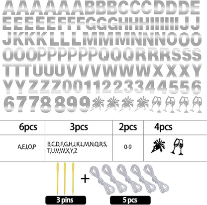 129Pcs Glitter Customizable Banner Kit DIY Custom Letter Banners DIY Happy - Image 2