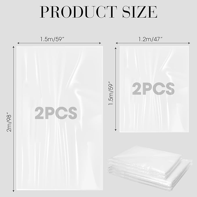 4PCS Balloon Bags, Transparent Giant Big Large Reusable Clear Plastic Storage - Image 2