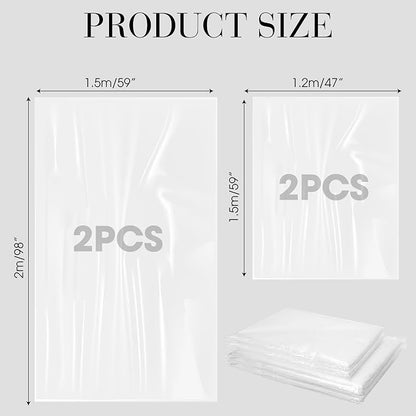 4PCS Balloon Bags, Transparent Giant Big Large Reusable Clear Plastic Storage - Image 2