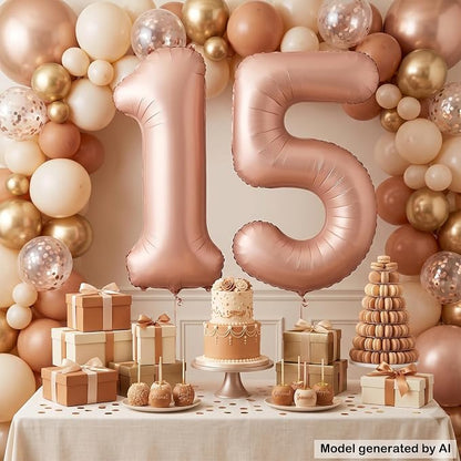40 Inch Caramel Foil Number 15 Balloon - Image 3