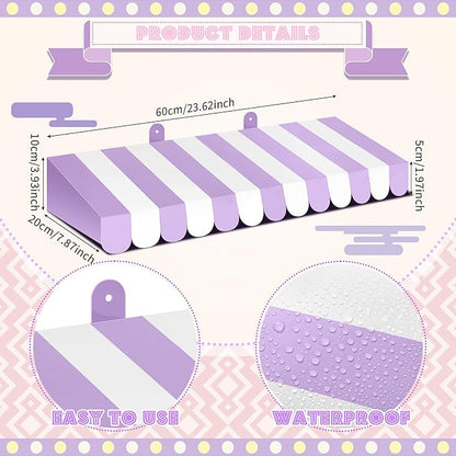 Boao 4 Pack Circus Awning Decoration 3D Stripe Cardboard Awning Carnival Wall - Image 2