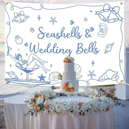 Seashells & Wedding Bells Backdrop Banner - Image 4