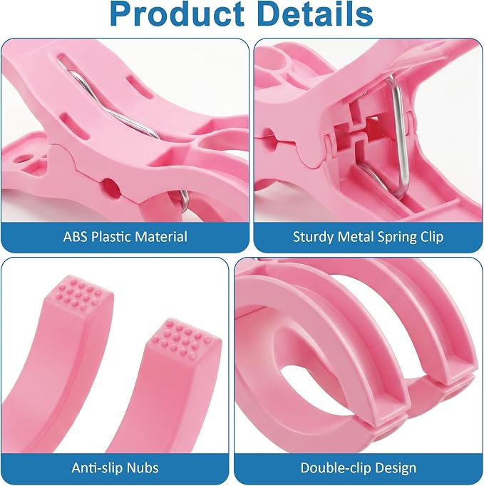 Putros 20 Pack Balloon Arch Clips 3.5 Inch Pink Spring Clamps - Image 3