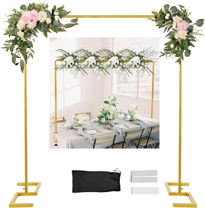 8.2 FT Wedding Arch Square Backdrop Stand Extra Clamps to Table Rod Frame | by Nisoger