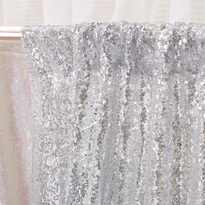 Eternal Beauty Silver 3mm Sequin Backdrop 2x8 Ft 2 Pack Wedding | Dense Sparkle - Image 7