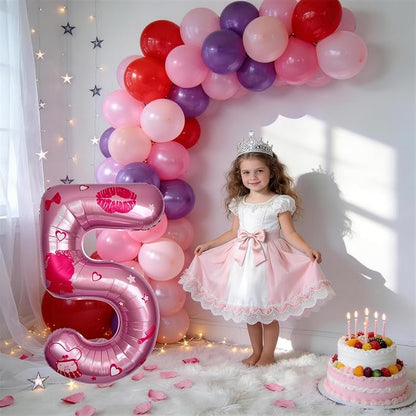 Pink Number 3 Balloon 40 Inch, DIY Fashion Girl Stickers Custom Balloon | Hot - Image 5