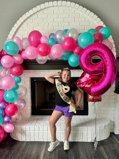 Number 4 Balloon Birthday Decorations, 40In Hot Pink Balloons - Image 4