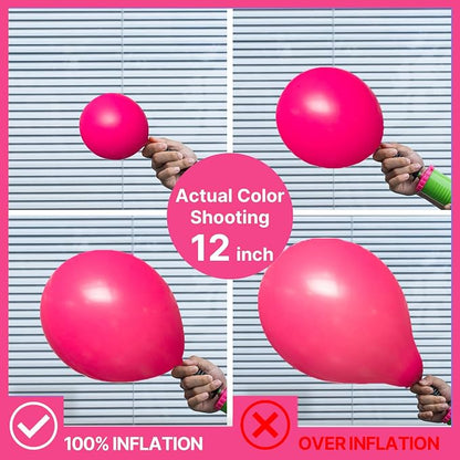 PartyWoo Hot Pink Balloons 101pcs Magenta Fuchsia Color 12 Inch | Balloons - Image 3