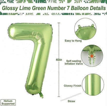 Light Green Number 17 Balloon 40 Inch, Glossy Double Digit Milestone Decor | - Image 4