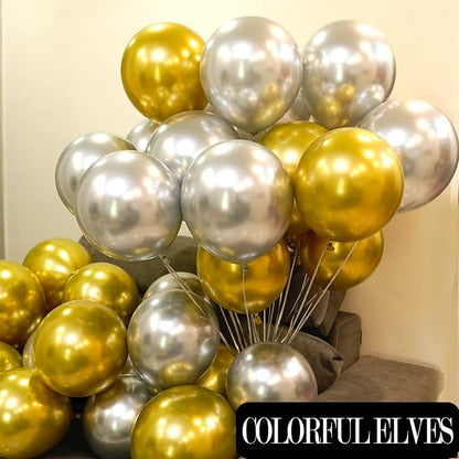 12 Inch 100 Pcs Latex Metallic Chrome Balloons Helium Shiny Thicken Balloons - Image 5