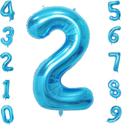 Blue 2 Number Balloon, 40 Inch, Mylar Foil, by Unknown
