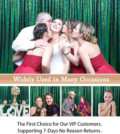 ShinyBeauty 7FTx7FT Iridescent Green Sequin Backdrop | Photo Booth Curtain - Image 5
